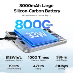 DOOGEE M30 Pro Smartphone 6.88" IP68 Waterproof Android 16 8000mAh Battery 1.3inch Rear Display 64GB(8+56) 256GB NFC Google Pay