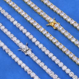 Certified GRA Moissanite Tennis Necklace 3/4/5/6mm Solid 925 Sterling Silver Diamond Tennis Necklaces for Women Man MS035