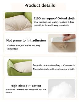 Square Cute Waterproof Large Dog Bed Color Block Summer Cooling Small Cat Sleeping Bed Cushion Soft Autumn Medium Cat Bed Sofa