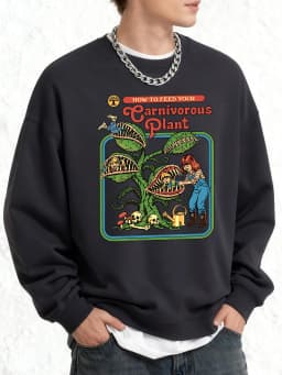 Earnivorous Plantpattern New Sweatshirt For Men Crewneck All-Match Clothing Oversize Winter Pullovers Unisex Soft Long Sleeve