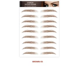 Brown Eyebrows Makeup Tattoo Sticker Water-based Hair-liked Waterproof Long Lasting False Stickers for Brow Grooming Shaping