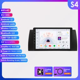 Hizpo 2 Din Android Auto Radio For BMW 5 E39 1995 - 2003 E53 X5 M5 Carplay 4G Car Multimedia GPS 2 Din Smart Car Systems AI Voice