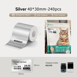 NIIMBOT M2 M3 Carbon Ribbon Laser Silver Matte Silver Thermal Transfer Sticker Outdoor Waterproof Network Organizer Tag