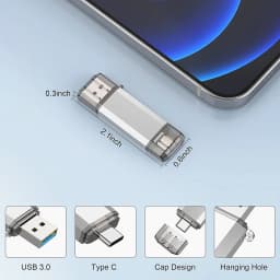 For iPhone USB Flash Drive USB 3.0 Type C Fast For IOS ipad 32GB 256GB Pendrive Samsung Huawei Android Laptop Memory Stick