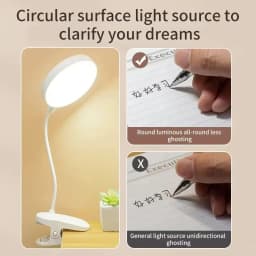 Portable LED Table Lamp USB Rechargeable NightLight With Folding Clamp Study Stand Read Lamp 3 Modes Dimming Eye ProtectionLight