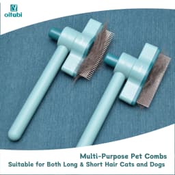 OITABI 1/2PCS Rotatable Flea Comb for Cat Dog Brush for Shedding Pet Hair Removal Comb with Stainless Steel Teeth for Deshedding