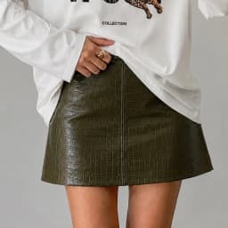 Linad Sexy Green PU Mini A Line Skirts Women Vintage Wine Red High Waist Skirt 2026 Summer Street Chic Slim Zipper Skirts Female