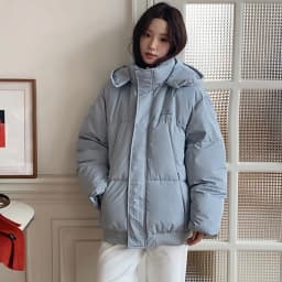 Korean Style Thickened Puffer Jacket for Women Loose Fit Warm Padded Coat Students Winter Solid Color All Match Hooded Parkas