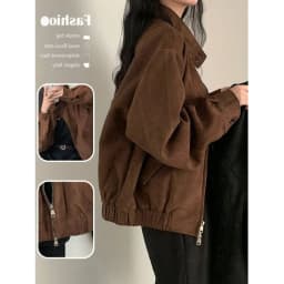 American Style Retro Suede Jacket Women's Short Coat Spring Autumn Trendy Top High Quality Feel Miniature Sensation