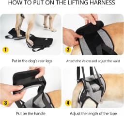 Adjustable Dog Lift Sling Hind Leg Carry Strap Portable Walking Assist Support Belt for Senior Injured Dogs