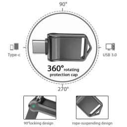 Lenovo Flash Drive 2TB High-Speed USB 3.2 Type-C OTG Metal Pen Drive 2TB Portable Memory USB Stick For Computer Data Storage