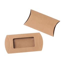 20Pcs/Lot Pillow Shape blank Kraft Paper With Window Gifts Box Jewelry Packaging Boxes for Birthday Wedding Party Supplies