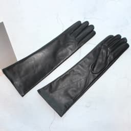 Touchscreen New Women's Long Gloves Thin Silk Lined Leather Gloves