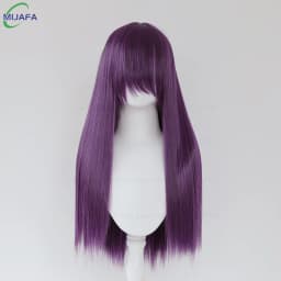 Very High Quality 400g 48 Colors 24Inch 60cm Long Straight Cosplay Wig With Bangs Heat Resistant Hair Anime Wigs + Wig Cap