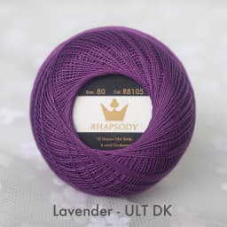 Rhapsody Premium Size 80 Cotton Crochet Thread 100% Egyptian Mercerized Singed 13 Colors 10G Tatting Needlepoint Bobbin Lace