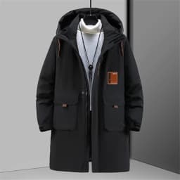 Winter Long Parkas Men Thick Jackets Coat 12XL Plus Size Fashion Casual Waterproof Parkas Male Winter Black Coat Big Size 12XL