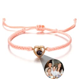 Wholesale New Projection Bracelets Stainless Circle Photo Bracelet Customized Colorful Woven Projection Bracelet Adjustable