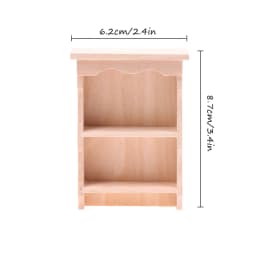 1/6 1/12 Dollhouse Miniature Bookcase Storage Rack Mini Wood Cherry Display Shelf Cabinet Cupboard Doll House Furniture Model