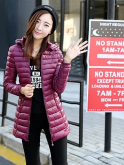 Fall Winter Lightweight down Jacket Long Slimming Large Size Fashionable Cotton Coat Warm Outerwear Commute Korean Style