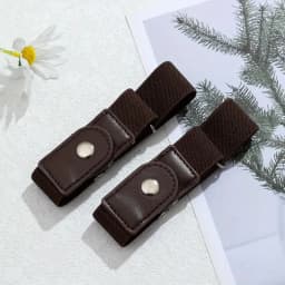 2pcs/set No Buckle Elastic Belt For Stretch Belt For Pants Jeans Casual Buckle Free Adjustable Invisible Belt