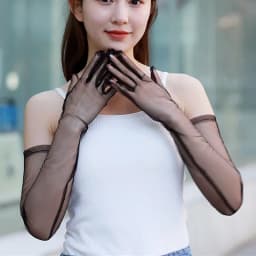Women's Sexy Transparent Gloves Mesh Tulle Extra Long Gloves Opera Costume Party Dance Wedding Bride Dress Photography Props