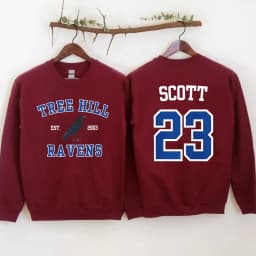 One Tree Hill Sweatshirt TREE HILL RAVENS Shirt Nathan Scott 23 North Carolina Hoodie Trendy Tric Sweatshirts Tv Show OTH Merch