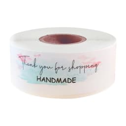 120pcs Rectangle Thank You For Your Order Sticker for packaging Stationary Stickers Roll Black Pink Transparent Thank you labels