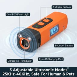 Handheld Portable Ultrasonic Dog Repellent One-Button Multi-Mode Barking Deterrent Outdoor Dog Training Device