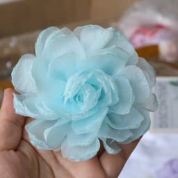 5PCS/Lot 9.5CM Handmade Large Chiffon Fabric Artificial Flower For Wedding Dress Hats Decoration
