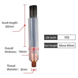Pickling TIG WIG MIG MAG Brush M6 M8 M10 Cover Cleaning Tool Weld Cleaner Weldseam Carbon Fiber Brush/Acid Scrubbing Brush