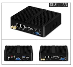 Mini Industrial Fanless Mini PC Intel Celeron J6412 J1900 N2840 Dual Gigabit LAN HDMI VGA 4x USB IoT Windows10/7 Linux Debian