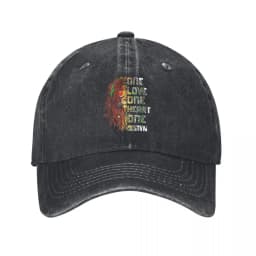 Get Up Stand Up Reggae Rasta Baseball Cap Vintage Distressed Denim Washed Bob Marley Snapback Hat Unisex Adjustable Fit Cap
