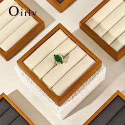 Oirlv New Solid Wooden Ring Display Tray Jewelry Storage Plate For Ring Jewellery Counter Showcase Props Jewellery Organizer