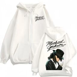 Michael Jackson 90's Classics Zipper Hoodies Men Women Clothing Rock Fashion Zip Up Pullovers Casual Loose Fleece Sweatshirts