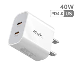 40W Fast Charger Type C Dual Port PD Fast Charging Charger Adapter For iPhone 15 14 Samsung S23 Xiaomi 10A USB C To USB C Cable