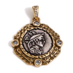 1 Piece Brass Coin Pendants Antique Silver Color Antique Bronze Two Tone Head Portrait For DIY Jewelry Making