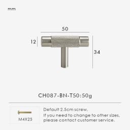 Nurlin Solid Brass Nickel Brushed Silver Knurled Classic Luxury kitchen Knobs Furniture Door Handle Available In Multiple Sizes