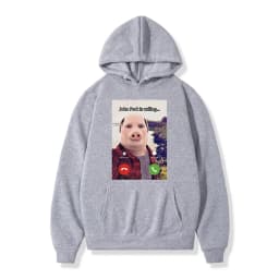 John Pork Is Calling Answer Call Phone Hoodie Humor Funny Pig Meme Graphic Hoodies Fashion Long Sleeve Loose Man Sweatshirt