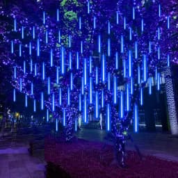 Connectable 50CM LED Icicle Fairy String Lights Outdoor Garland Christmas Meteor Shower Holiday Light for Garden Courtyard Decor