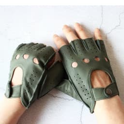 Men's Summer Driving Gloves Goat Leather Half Finger Thin Outdoor Sports Fashion Military Green Motorcycle Riding Outdoor Gear