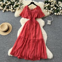 Elegant Sexy High Waist chiffon glitter Vacation Vestidos Slim Women Party Ceremonial Dress
