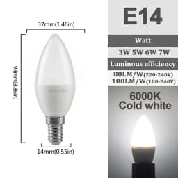 5-12pcs E14 E27 Led Bulb 220V 110V 3W 5W 6W 7W Warm Lighting 3000K 6000K Candle Lamp Led Chandelier Light for Home Decoration