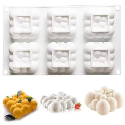 Silicone Pastry Mold 6 Cavity 3D Cloud Dessert Mousse Cake Molds for Baking DIY Craft Soap Candle Mold Cake Decoration Tools