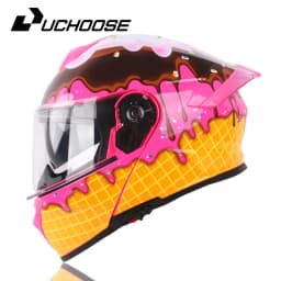 Uchoose DOT Approved Full Face Helmets Crash Motorbike Protective Gear Men Women Flip Up Helmet Motorcycle Double Sun Visor