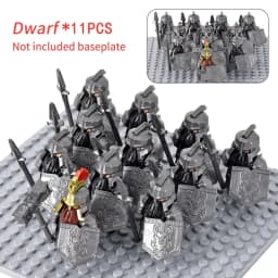 MOC Medieval Dwarf Warrior Elves Knights LOTR Figures Building Blocks Accessories Armor Shield LOTR DIY Toys for Children Gift
