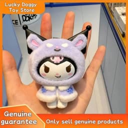 NEW Original Little Cape Series Blind Box Kuromi Kt Flocked Keychain Face Changing Fashion Toy Bag Charm Cute Christmas Gift