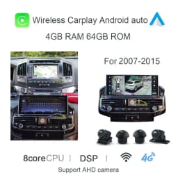 1920*720 360 Panoramic Carplay 8G+128G Android 13.0 Car DVD Player GPS Stereo Radio For Toyota Land Cruiser LC200 2008 - 2020