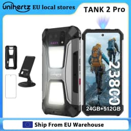 Uniherz Tank 2 PRO 8849 Rugged Smartphone Android 14 with Projector 6.79" 2.4K Display 120Hz 24GB 512GB 23800mAh 120W 4G Phone