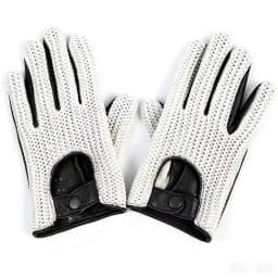 Autumn Winter Men's Wool Knitted Goatskin Touch Screen Gloves Locomotive mitten Car Driving Genuine Leather Motorcycle Gloves