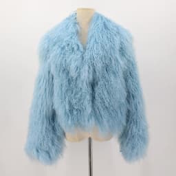 PINK JAVA QC23050-2 new arrival real mongolia sheep fur jackets women winter fur coat wholesale hot sale